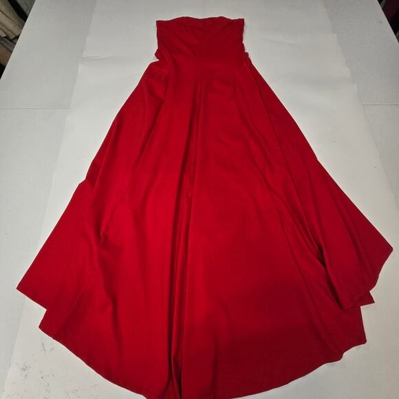 Susana Monaco Strapless Hi Low Dress in Perfect Red - Picture 11 of 12